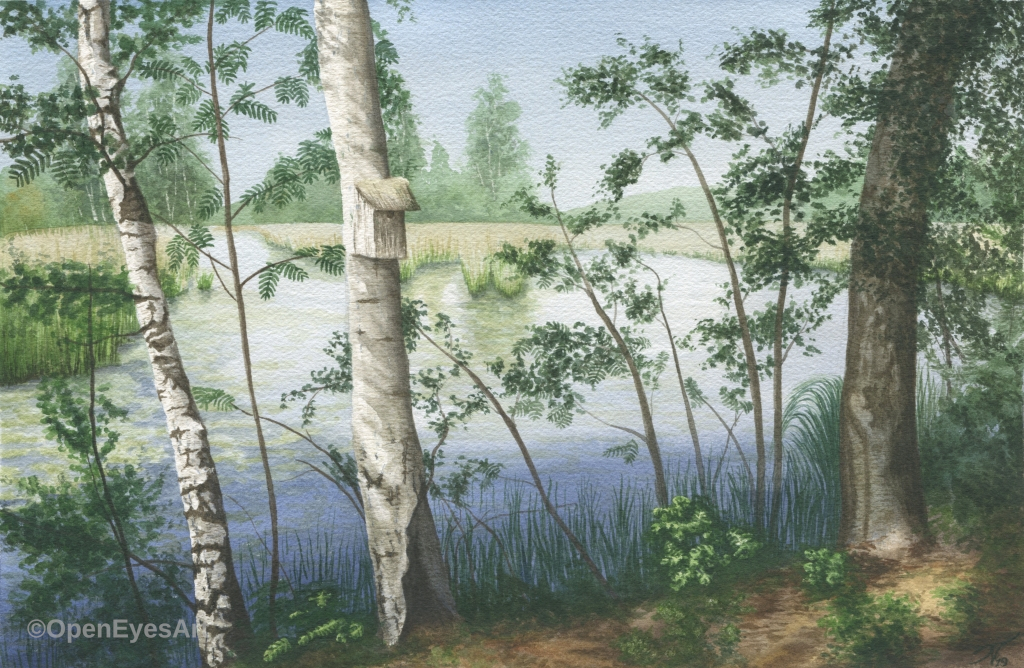 painting of birches 