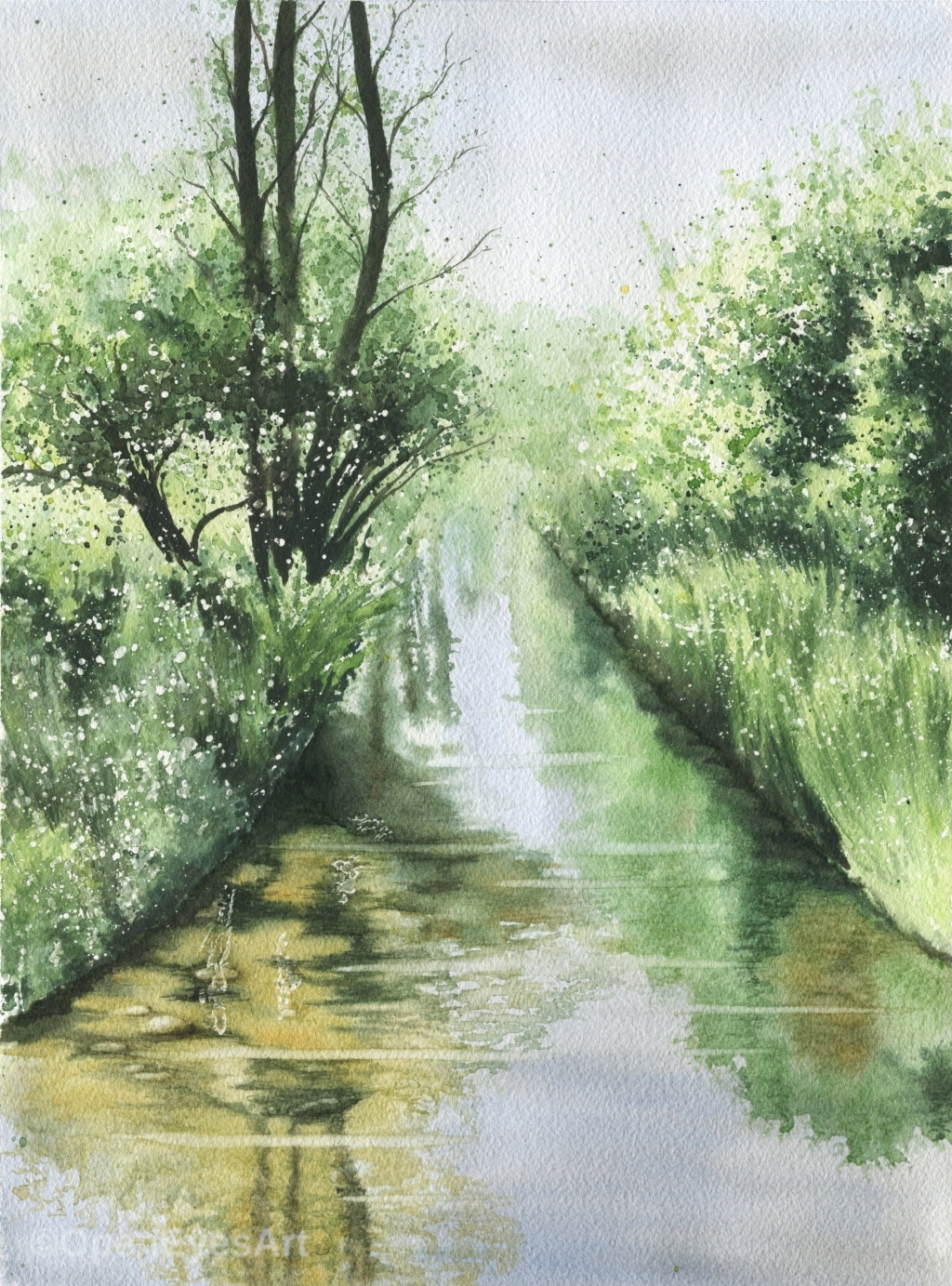 painting of river landscape
