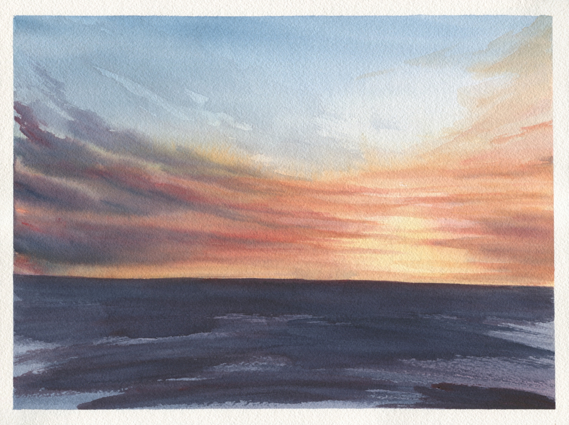 simple painting of a sunset