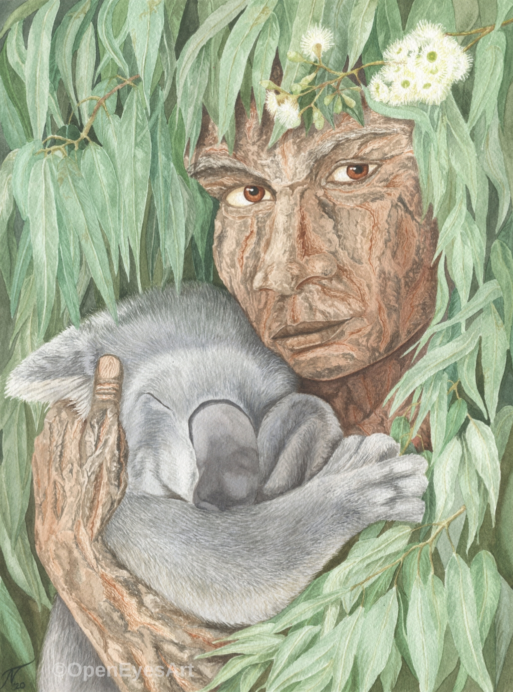 painting of eucalyptus dryad