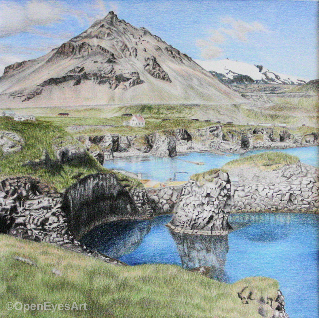 painting of Icelandic landscape