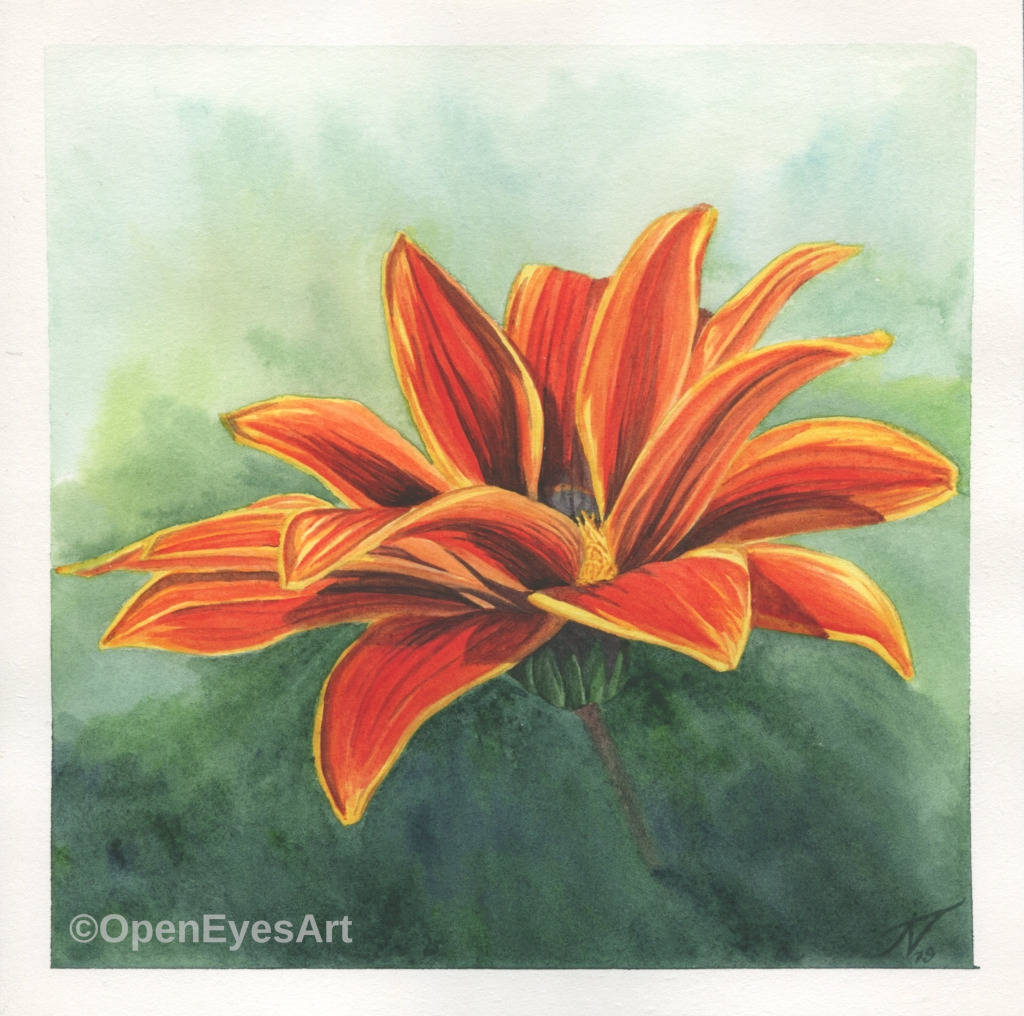 painting of red flower